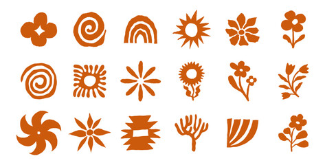 Vector logo and print design templates, summer palms, tropical hand drawn illustrations, surfing concepts, vacation and travel,  doodles and organic shapes and forms © venimo