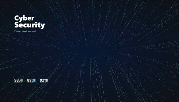 Futuristic cyber security data stream background featuring deep blue glowing speed lines creating a dynamic digital tunnel effect for modern tech corporate presentation vector design
