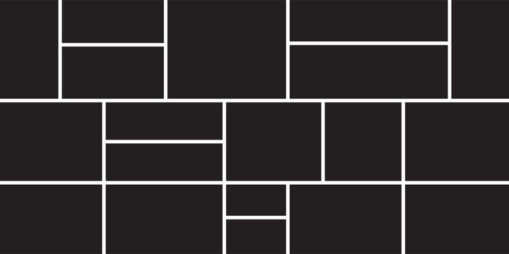 Image collage layout template. Beige mosaic mood board grid collection. Picture frame set. Photo album idea for banner, poster, comic page, flyer, brochure, booklet, memory wall design. Vector pack