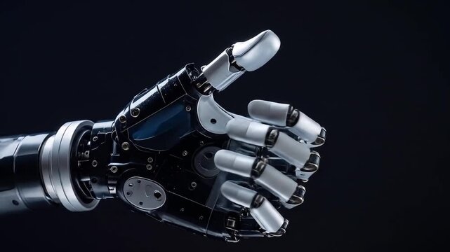 Futuristic Robotic Hand: Detailed Close-Up, Technological Advancement, AI