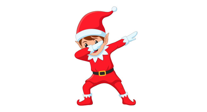 Christmas Elf Doing Dab Dance Pose