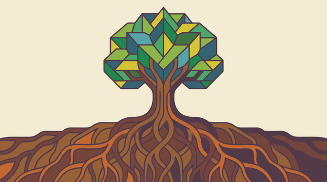 Abstract Tree with Deep Roots