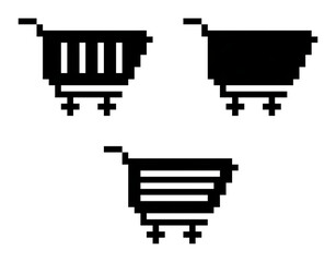 A 16x16 Shopping Cart Pixel Art Icons Set (Solid, 3 Variants) Tags: © Digitalartstudio