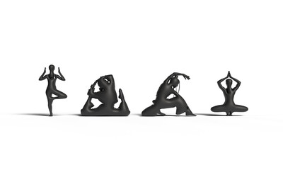 Obraz premium international yoga day person people human set group meditation fitness exercise health pose international yoga day relaxation woman female man male lifestyle balance physical balance asana yoga day