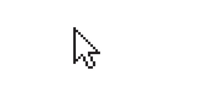 simple cursor animation moving on white screen, 4k video