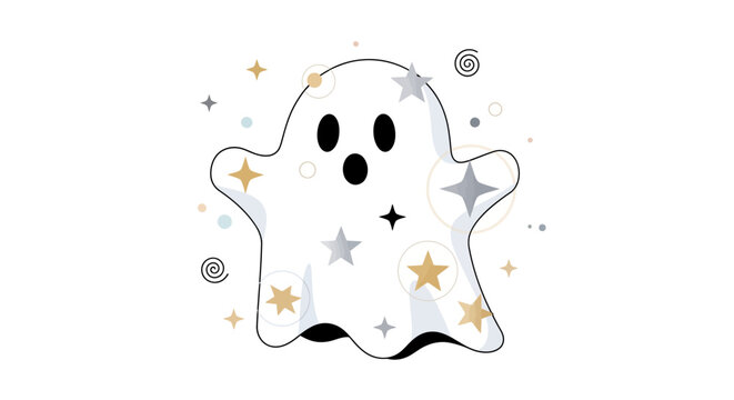 Halloween Ghost with Stars.