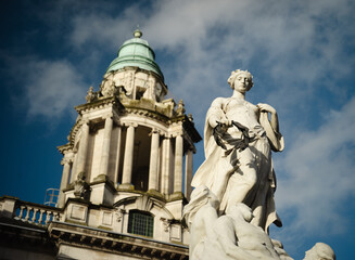 Fototapeta premium Belfast, Northern Ireland, United Kingdon, 30th October 2025, The Titanic Memorial Garden at City Hall