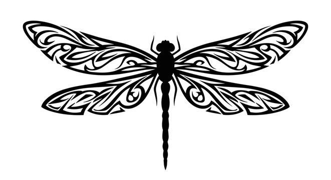 Black Dragonfly with Celtic Design.