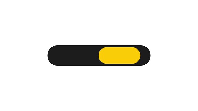 Modern black and yellow loading bar animation representing progress, waiting time, or data processing status.