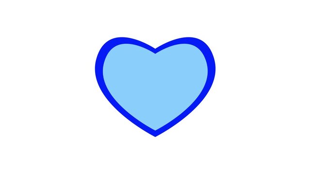 Blue heart shape filling up animation, perfect for medical health monitoring, technology apps, or social media engagement.