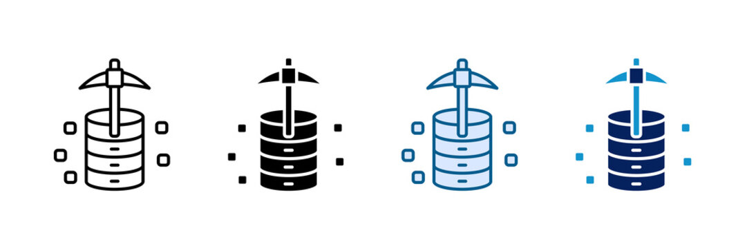 Data Mining Icon Set Multiple Style Collection