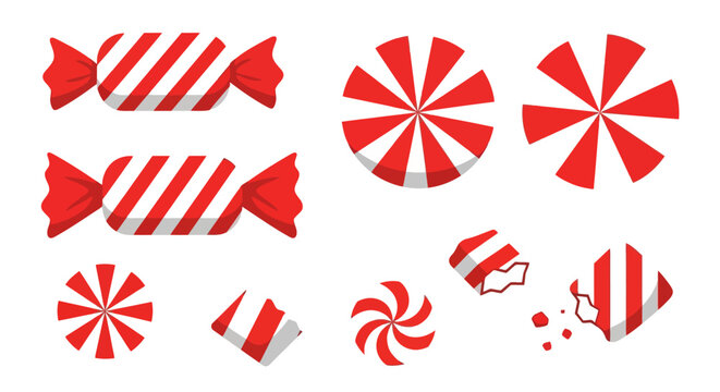 Colorful peppermint candy shapes.