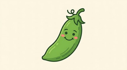 Naklejka premium Smiling green chili pepper cartoon.