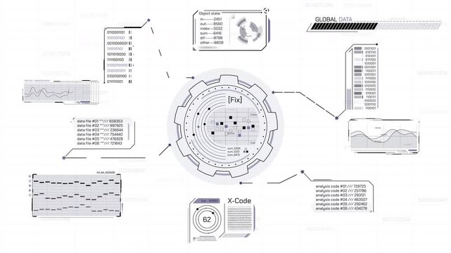 Animated display with an abstract digital data processing system
