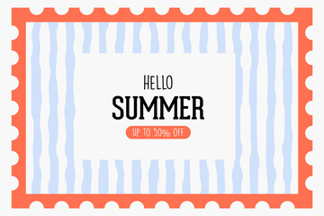 Vibrant Summer Greeting Postcard Design © Md