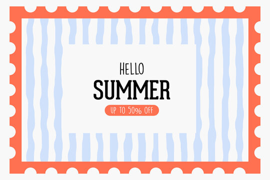 Vibrant Summer Greeting Postcard Design