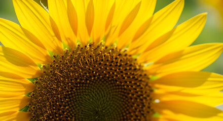 Naklejka premium CloseUp of Bright Yellow Sunflower Bloom.