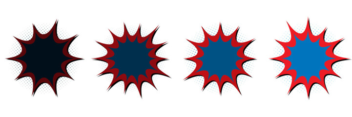 Retro Comic Book Explosion Bubbles for Superhero Themed Birthday Party Graphics © SimpleDesignStudio