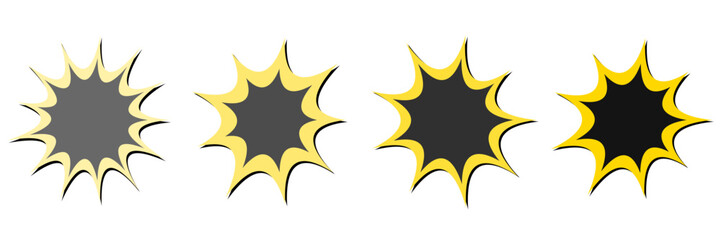 Comic Book Style Explosion Speech Bubbles for Retro Superhero Graphic Design © SimpleDesignStudio