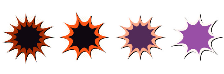 Retro Comic Book Explosion Bubbles for Halloween Graphic Design Elements © SimpleDesignStudio