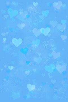 Blue Heart Pattern Background for Baby Boy Shower and Newborn Celebration