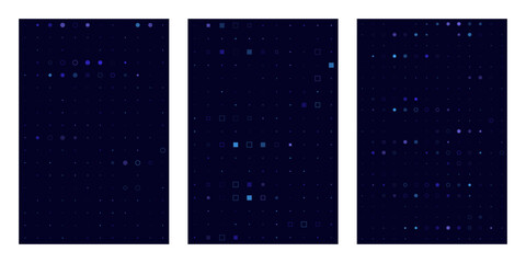 Fototapeta premium Abstract Blue Quantum Computing Data Visualization Background with Glowing Geometric Shapes and Grid
