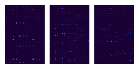 Fototapeta premium Abstract Data Visualization Background with Purple Digital Grid and Cyberpunk Glitch Elements