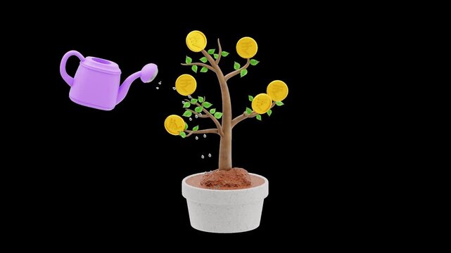 3D Indian Rupee Investment | Alpha Channel