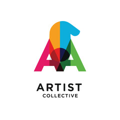 A colorful logo featuring a stylized letterform composition © Bunyanun