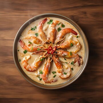 Top View Chingri Malai Curry Bangladesh Dish