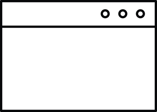 Art & Illustration, Modern web browser window outline vector icon for website interface and internet navigation design