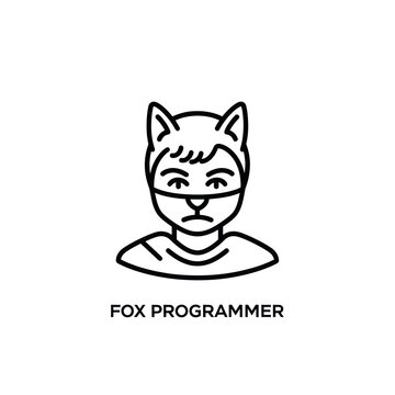 Clever Fox Programmer Icon Representing Cunning Coder.