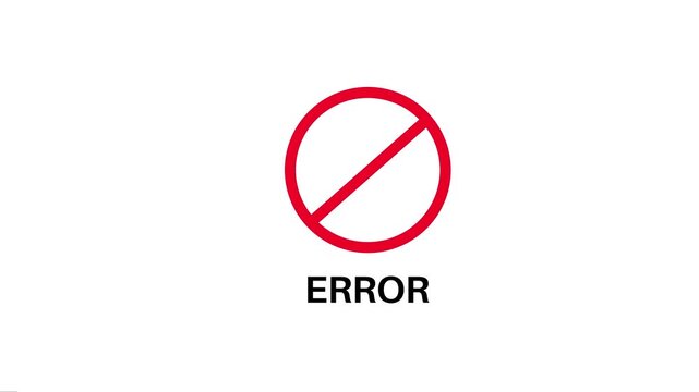 Ban and block icon animation for restriction and prohibited access concept Not allowed animation I no alchol Blocked Error text animation 