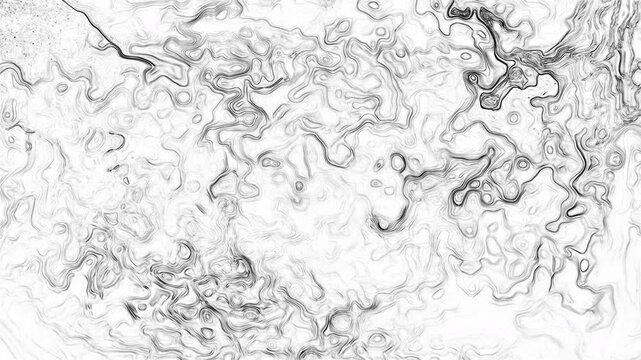 Modern abstract topographic line texture in monochrome style. Complex graphic waves intertwined in black and white tones. High resolution, artistic and minimal background for design projects.