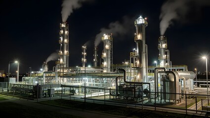 Fototapeta premium Chemical plant at night