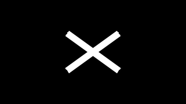 cross mark animation, Wrong Symbol in Motion graphic, red cross mark icon brushstroke animation Transparent background. Red X letter, Prohibition. Error. Wrong marker,