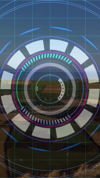 Vertical video: HUD overlay loading from first arc and ticks, showing fields, scanning for mapping