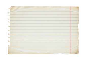 Naklejka premium A lined sheet of blank paper with a horizontal blue guideline. isolated on transparent background