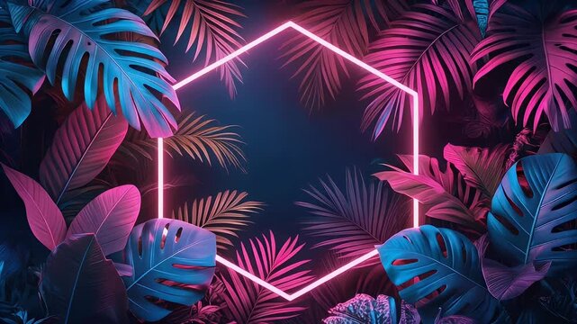 Electric Bloom: A Neon Oasis