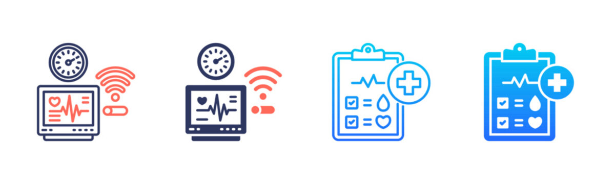 Real-Time Vitals Icon Pack In Multiple Styles