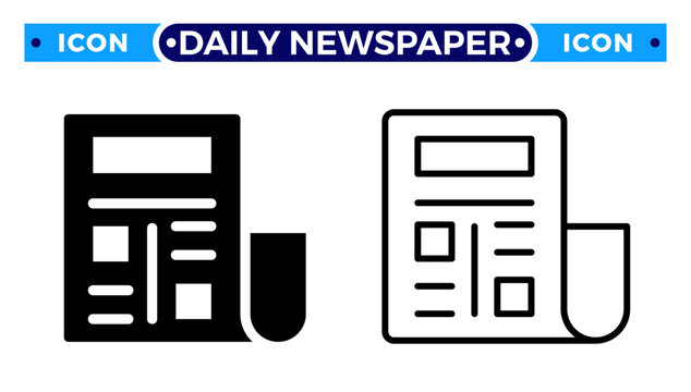Daily Newspaper and Printed Press Traditional Journalism Vector Icon Set
