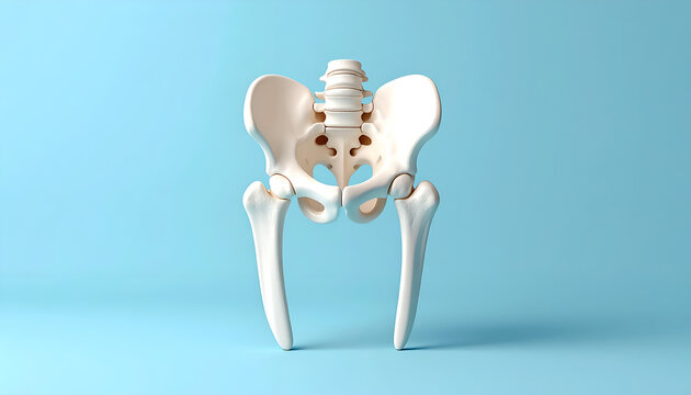 Human pelvis and hip bone model.
