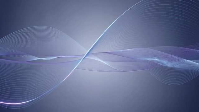 Abstract flowing blue and purple lines wave background with smooth gradient for technology and design