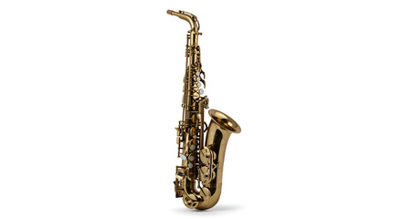 Fototapeta premium Saxophone on white background studio shot.