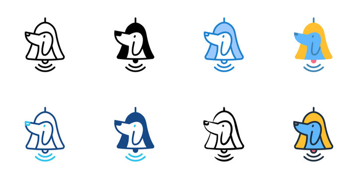 Pavlov's dog icons set multiple style collection. Editable stroke 
