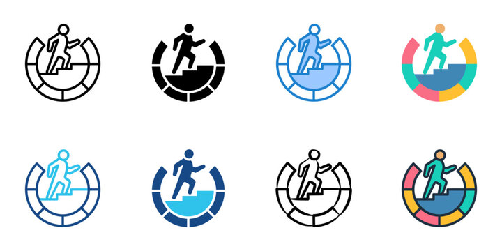 Erikson's stages icons set multiple style collection. Editable stroke 
