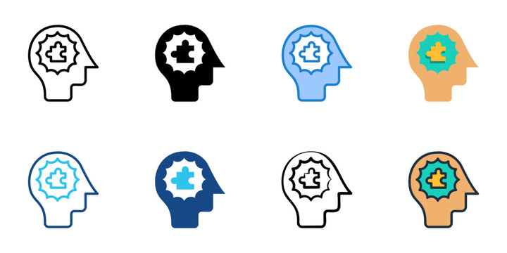 Psychodynamic icons set multiple style collection. Editable stroke 
