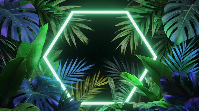 Luminous foliage embraces a geometric frame.