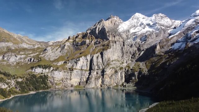 Oeschinensee Oeschinen Lake near Kandersteg in Switzerland nature alpine landscape