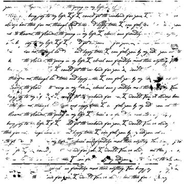 A grunge texture handwritte document with old paper and ink writing appears worn